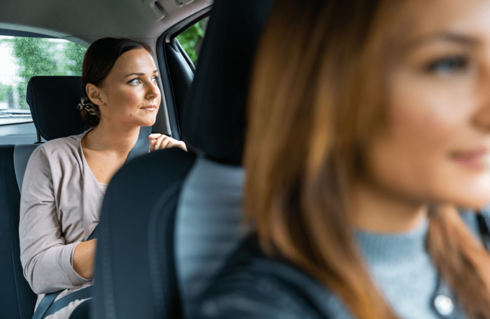 Yound woman ridesharing in south florida