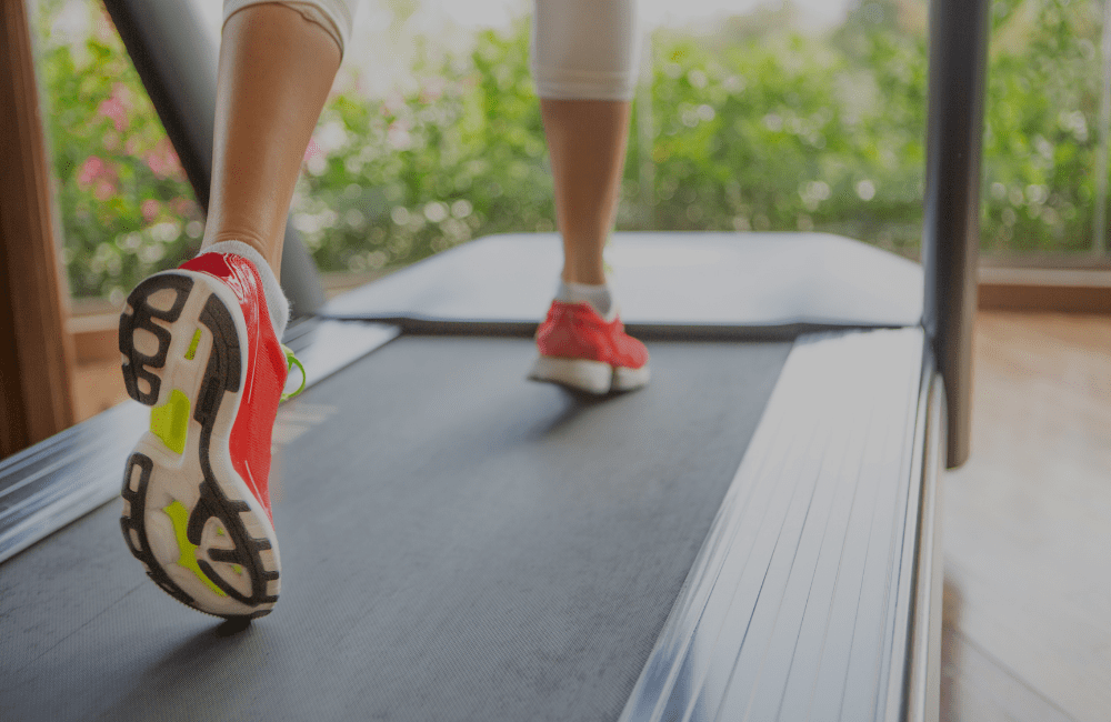 Florida woman running on treadmill